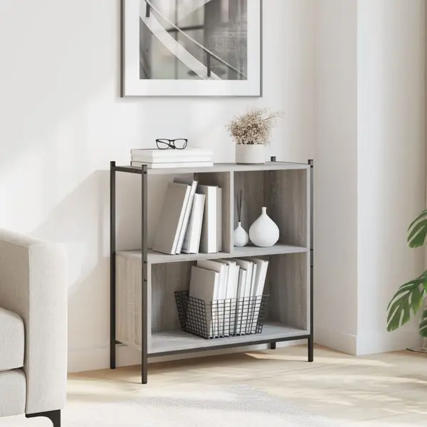 Gossi biblioteca, gri sonoma, 72x28x77,5 cm, lemn prelucrat