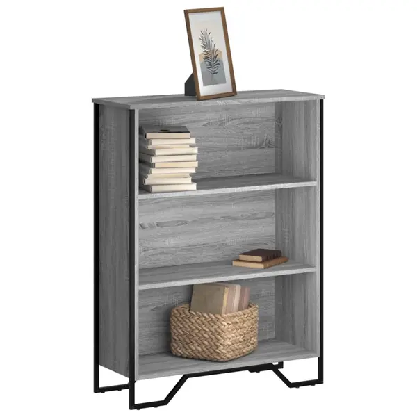 Gossi biblioteca, gri sonoma, 80x31x106 cm, lemn prelucrat