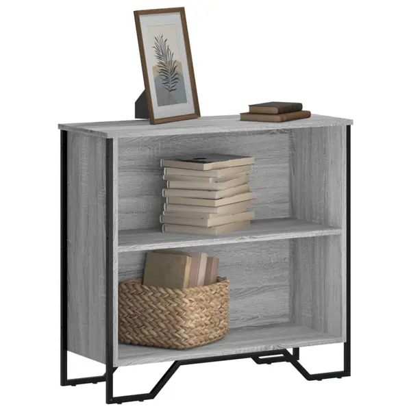 Gossi biblioteca, gri sonoma, 80x31x74,5 cm, lemn prelucrat