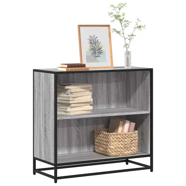Gossi biblioteca, gri sonoma, 80x35x76 cm, lemn prelucrat