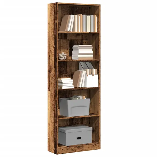 Gossi biblioteca, lemn vechi, 60x24x176 cm, lemn prelucrat