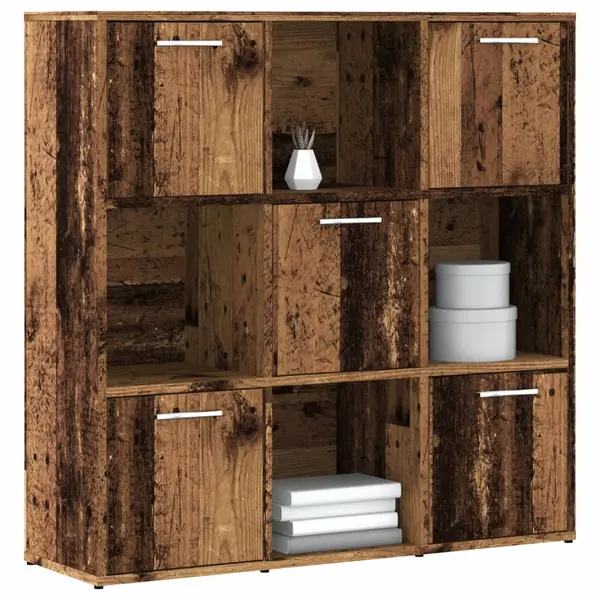 Gossi biblioteca, lemn vechi, 90x28x90 cm, lemn prelucrat