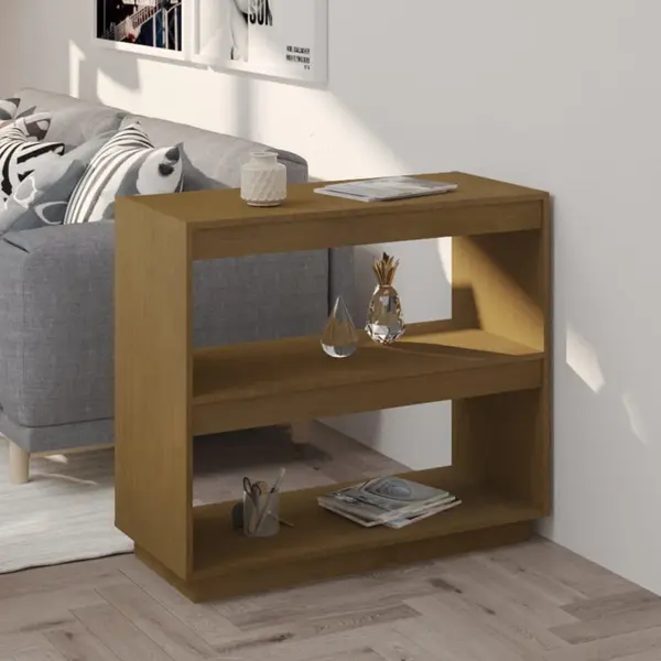 Gossi biblioteca, maro, 80x35x71 cm, lemn masiv de pin