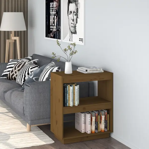 Gossi biblioteca, maro miere, 60x35x71 cm, lemn masiv de pin