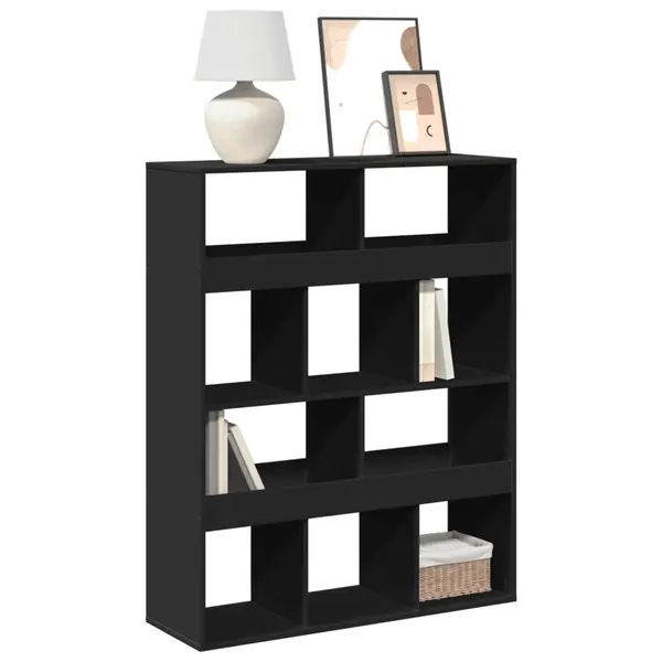Gossi biblioteca, negru, 100x33x125,5 cm, lemn prelucrat