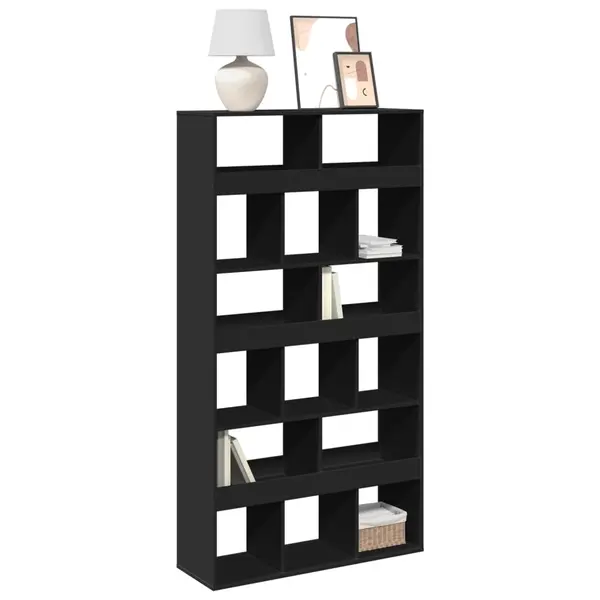 Gossi biblioteca, negru, 100x33x187,5 cm, lemn prelucrat