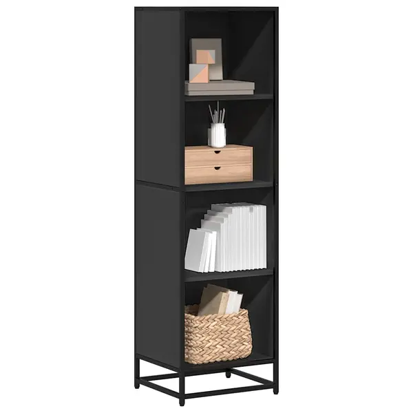 Gossi biblioteca, negru, 40x35x139 cm, lemn prelucrat