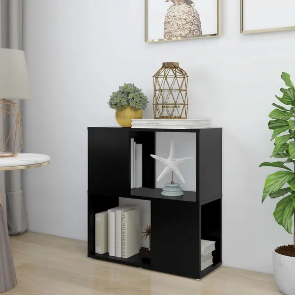 Gossi biblioteca, negru, 60 x 24 x 63 cm, pal