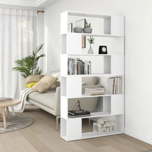 Gossi biblioteca/separator camera, alb, 100x24x188 cm