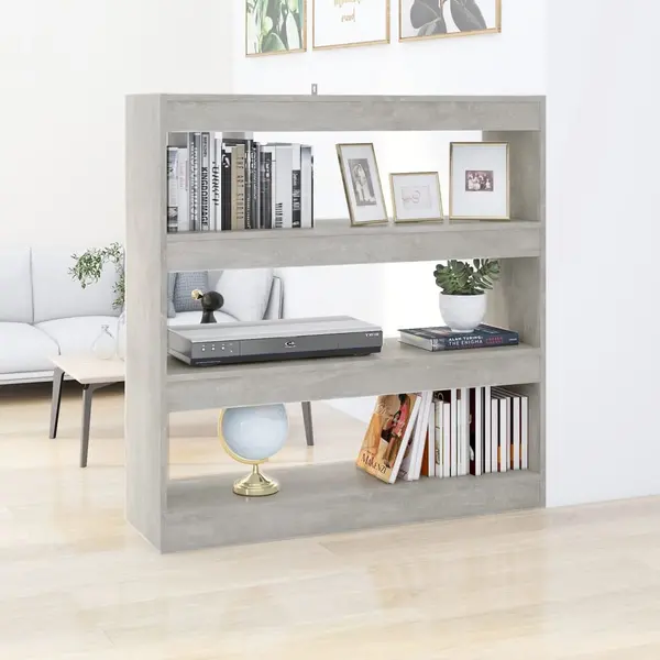 Gossi biblioteca/separator camera, gri beton, 100x30x103 cm
