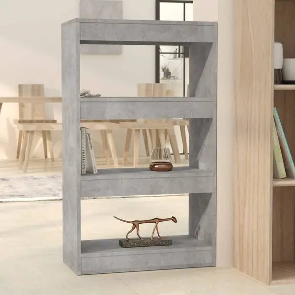 Gossi biblioteca/separator camera, gri beton, 60x30x103 cm, pal