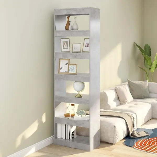 Gossi biblioteca/separator camera, gri beton, 60x30x198 cm