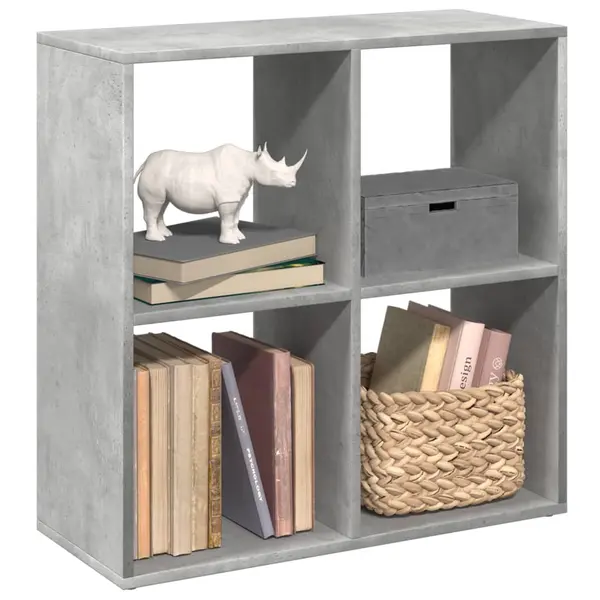 Gossi biblioteca/separator camera gri beton 69,5x29x69,5 cm lemn