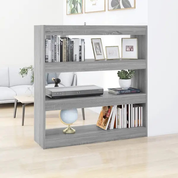 Gossi biblioteca/separator camera, gri sonoma, 100x30x103 cm