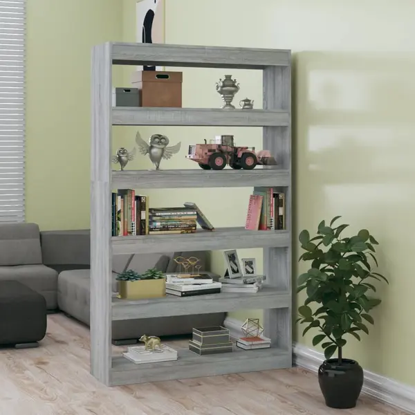 Gossi biblioteca/separator camera, gri sonoma, 100x30x166 cm