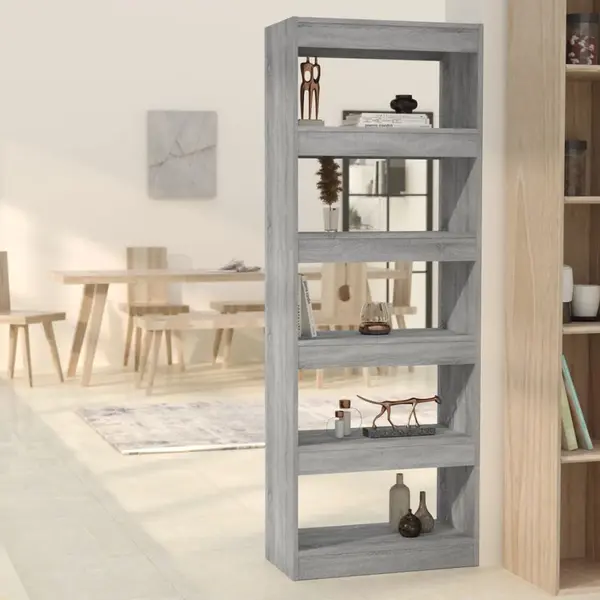 Gossi biblioteca/separator camera, gri sonoma, 60x30x166 cm, pal