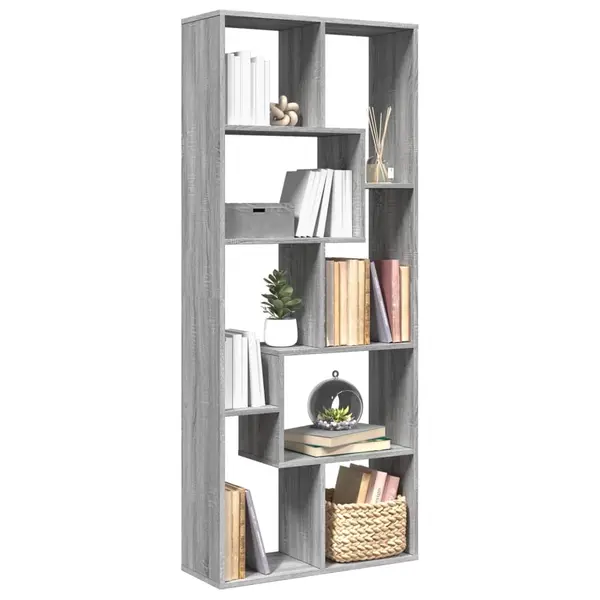 Gossi biblioteca/separator camera gri sonoma 67x25x161,5 cm lemn