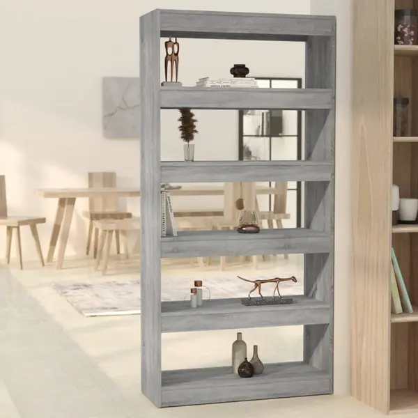 Gossi biblioteca/separator camera, gri sonoma, 80x30x166 cm, pal