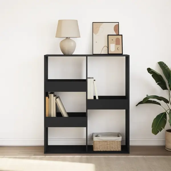 Gossi biblioteca/separator camera, negru, 100x33x115 cm