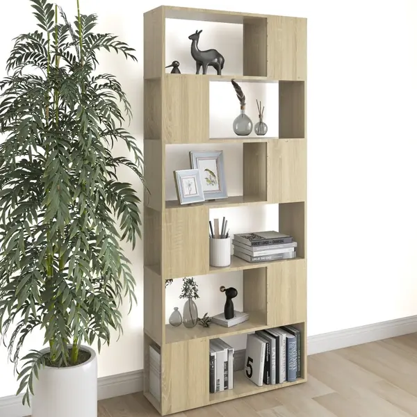 Gossi biblioteca/separator camera, stejar sonoma, 80x24x186 cm, pal