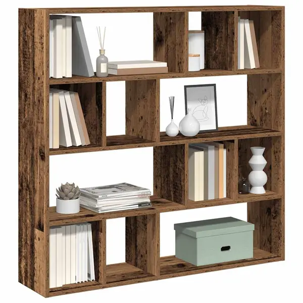 Gossi biblioteca/separator de camera, lemn vechi, 105x24x102 cm