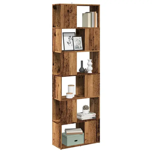 Gossi biblioteca/separator de camera, lemn vechi, 60x24x186 cm
