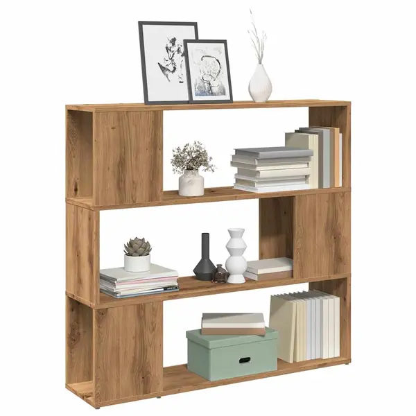 Gossi biblioteca/separator de camera, stejar artizanal, 100x24x94 cm
