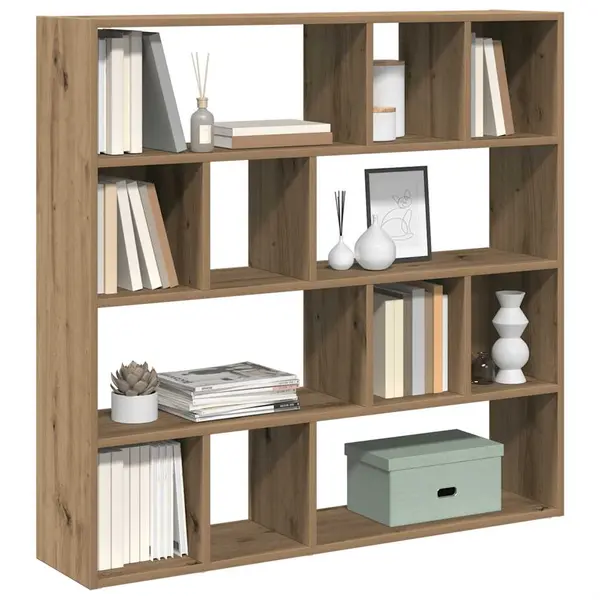 Gossi biblioteca/separator de camera, stejar artizanal, 105x24x102 cm