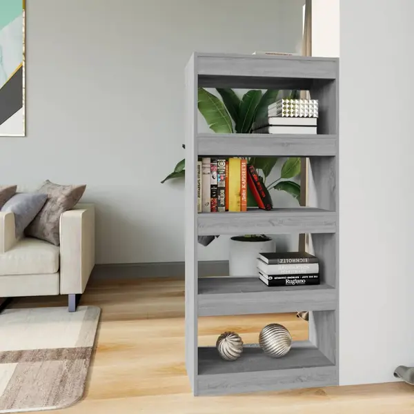 Gossi biblioteca/separator, sonoma gri, 60x30x135 cm, lemn prelucrat