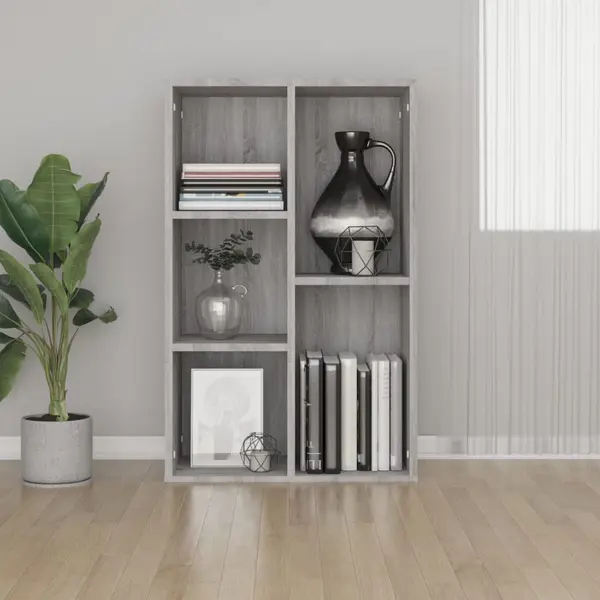 Gossi biblioteca/servanta, gri sonoma, 50x25x80 cm, lemn prelucrat