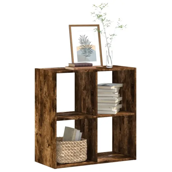 Gossi biblioteca, stejar afumat, 68,5x32x68,5 cm, lemn compozit