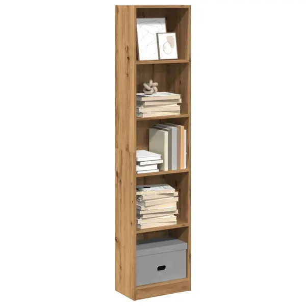 Gossi biblioteca, stejar artizanal, 40x24x176 cm, lemn prelucrat
