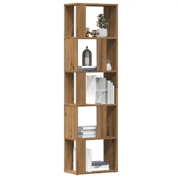 Gossi biblioteca, stejar artizanal, 45x24x159 cm, lemn prelucrat