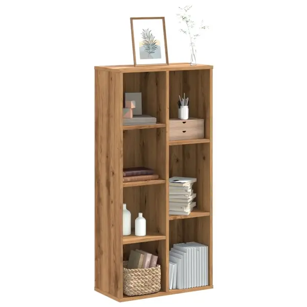 Gossi biblioteca, stejar artizanal, 50x25x105 cm, lemn prelucrat