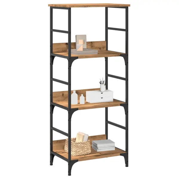 Gossi biblioteca, stejar artizanal, 50x33x117,5 cm, lemn prelucrat