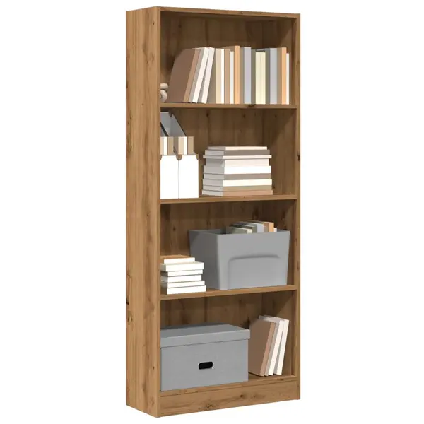 Gossi biblioteca, stejar artizanal, 60x24x143 cm, lemn prelucrat