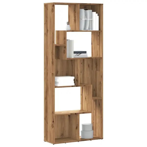 Gossi biblioteca, stejar artizanal, 67x24x161 cm, lemn prelucrat