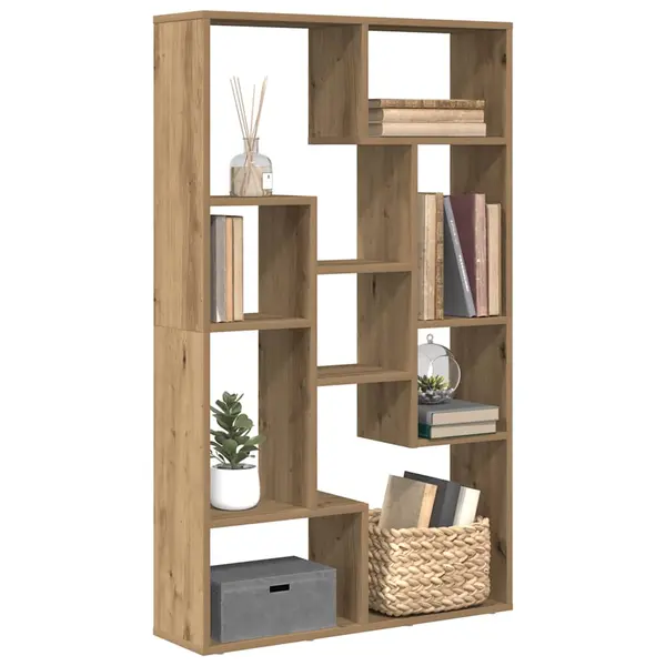 Gossi biblioteca, stejar artizanal, 72x20x120 cm, lemn prelucrat