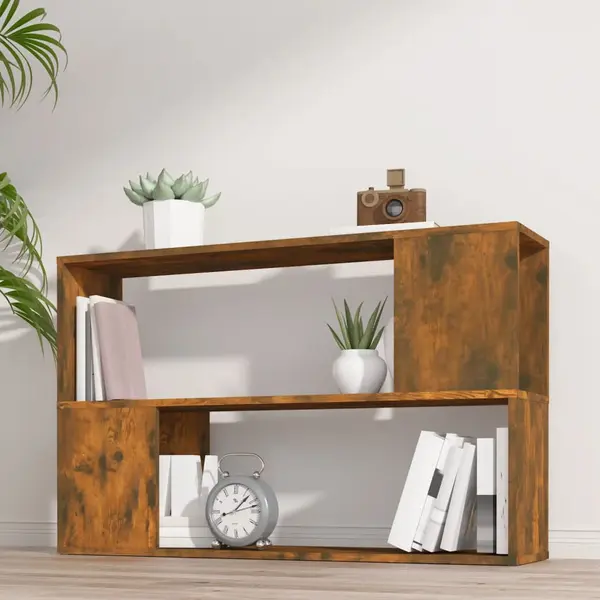 Gossi biblioteca, stejar fumuriu, 100x24x63 cm, lemn prelucrat