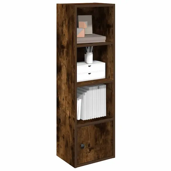 Gossi biblioteca, stejar fumuriu, 31x24x102 cm, lemn prelucrat