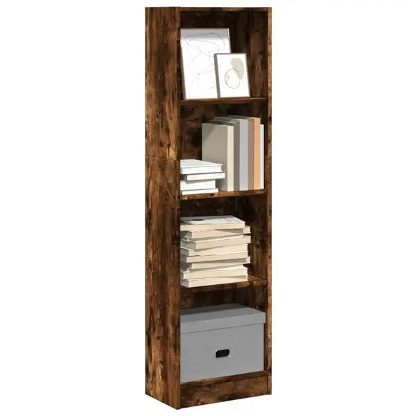 Gossi biblioteca, stejar fumuriu, 40x24x143 cm, lemn prelucrat