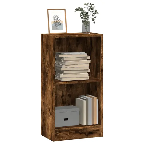 Gossi biblioteca, stejar fumuriu, 40x24x76 cm, lemn prelucrat