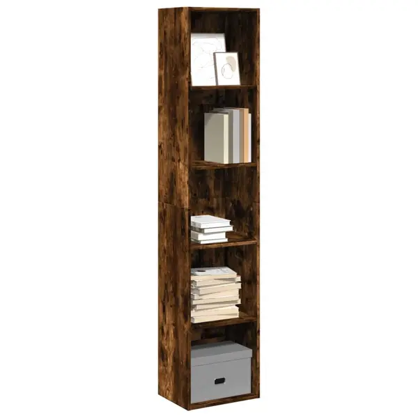 Gossi biblioteca, stejar fumuriu, 40x30x189 cm, lemn prelucrat