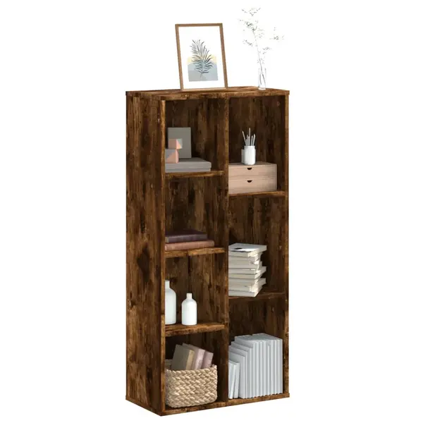 Gossi biblioteca, stejar fumuriu, 50x25x105 cm, lemn prelucrat