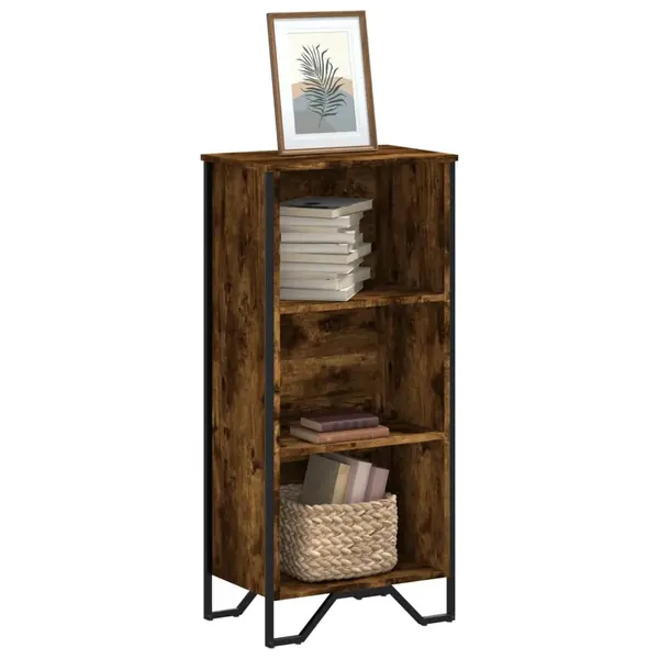 Gossi biblioteca, stejar fumuriu, 50x31x106 cm, lemn prelucrat
