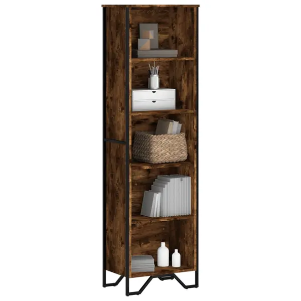 Gossi biblioteca, stejar fumuriu, 50x31x169 cm, lemn prelucrat