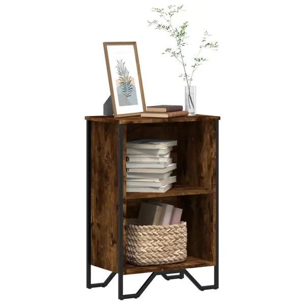 Gossi biblioteca, stejar fumuriu, 50x31x74,5 cm, lemn prelucrat