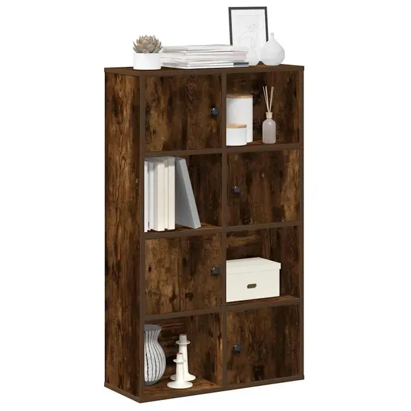 Gossi biblioteca, stejar fumuriu, 60x24x101,5 cm, lemn prelucrat