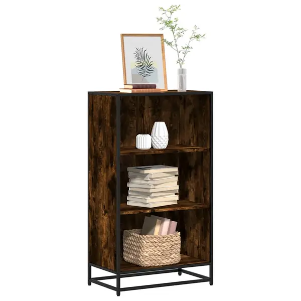 Gossi biblioteca, stejar fumuriu, 60x35x107,5 cm, lemn prelucrat