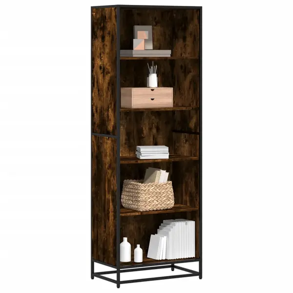 Gossi biblioteca, stejar fumuriu, 60x35x170,5 cm, lemn prelucrat